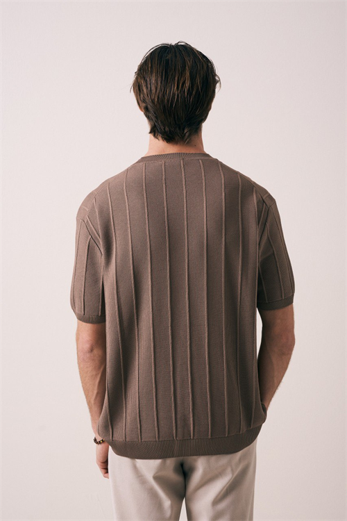 Wholesale Mens Stone Knit Crew-Neck T-Shirt