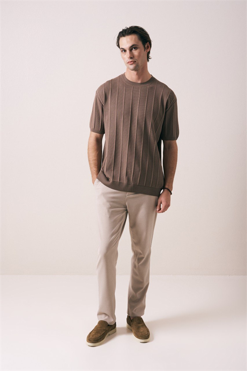 Wholesale Mens Stone Knit Crew-Neck T-Shirt