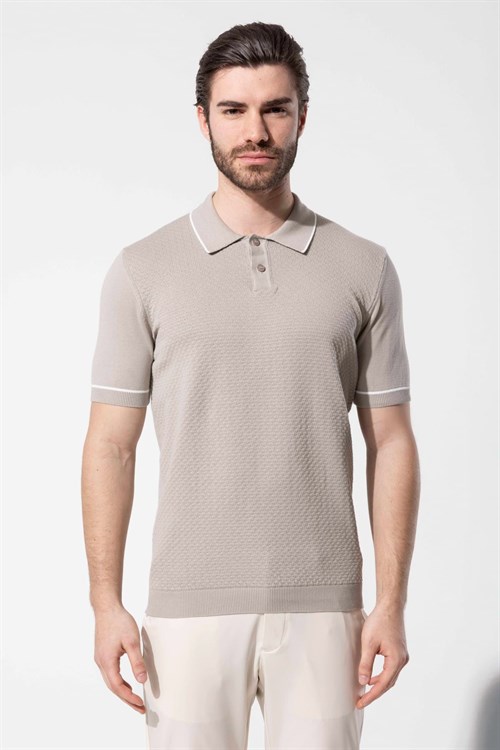 Wholesale Mens Stone Knit Polo T-Shirt