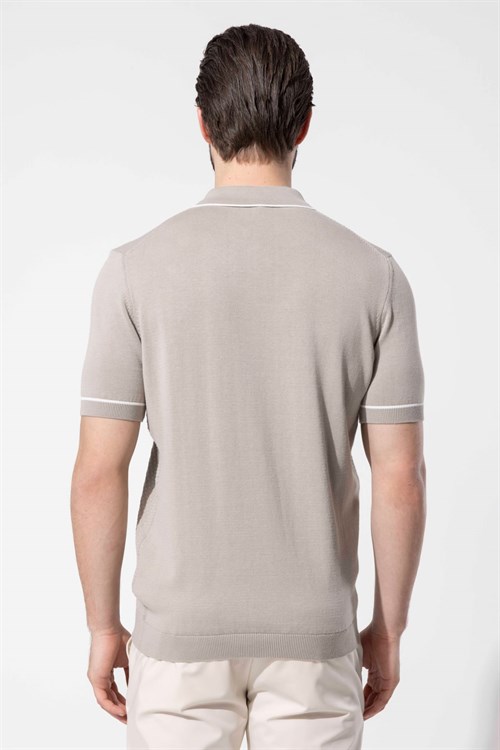 Wholesale Mens Stone Knit Polo T-Shirt