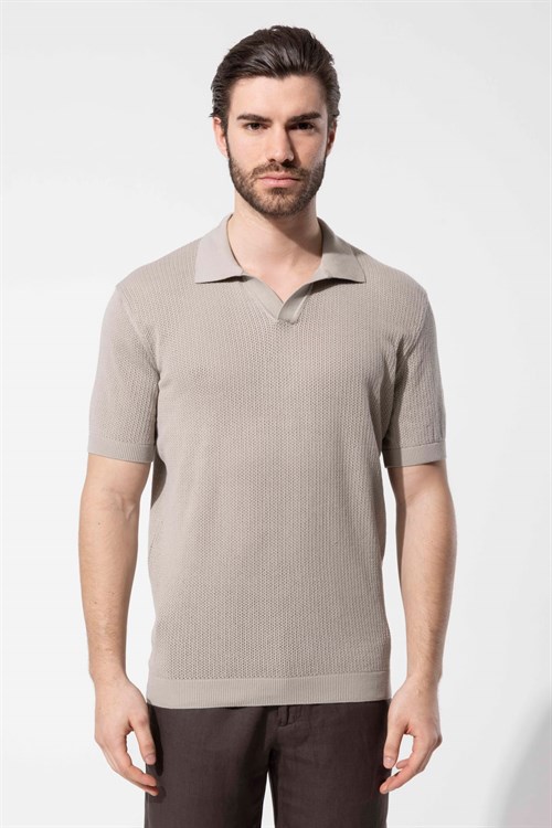 Wholesale Mens Stone Knit Polo T-Shirt