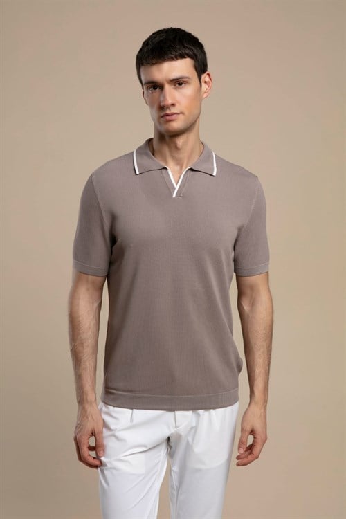 Wholesale Mens Stone Knit Polo T-Shirt