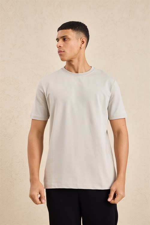 Wholesale Mens Stone Regular Fit Basic Crew-Neck T-Shirt