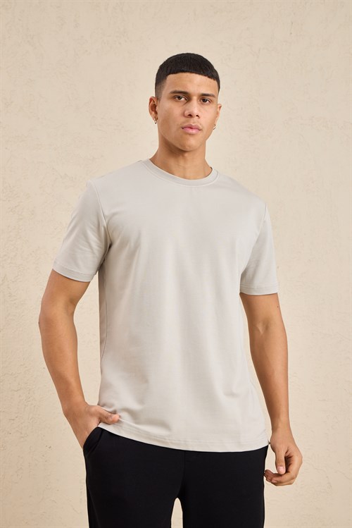 Wholesale Mens Stone Regular Fit Basic Crew-Neck T-Shirt