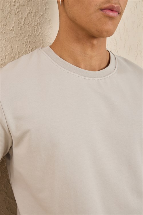 Wholesale Mens Stone Regular Fit Basic Crew-Neck T-Shirt