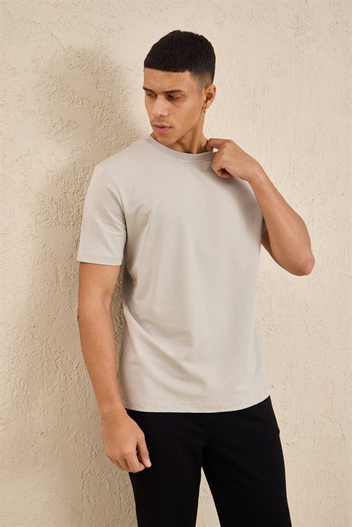 Wholesale Mens Stone Regular Fit Basic Crew-Neck T-Shirt