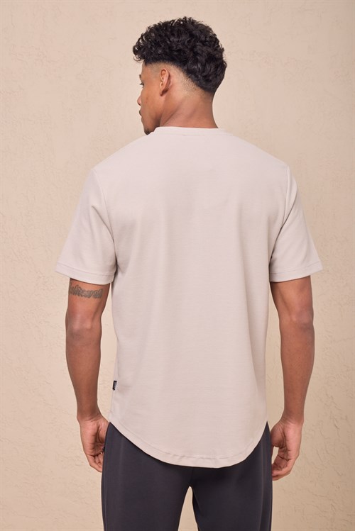 Wholesale Mens Stone Regular Fit Double-Knit Crew-Neck T-Shirt