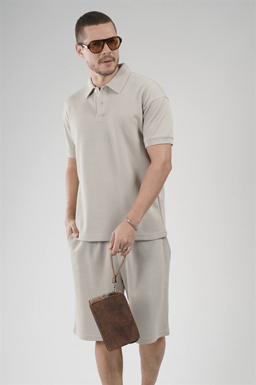 Wholesale Mens Stone T-Shirt and Shorts Set