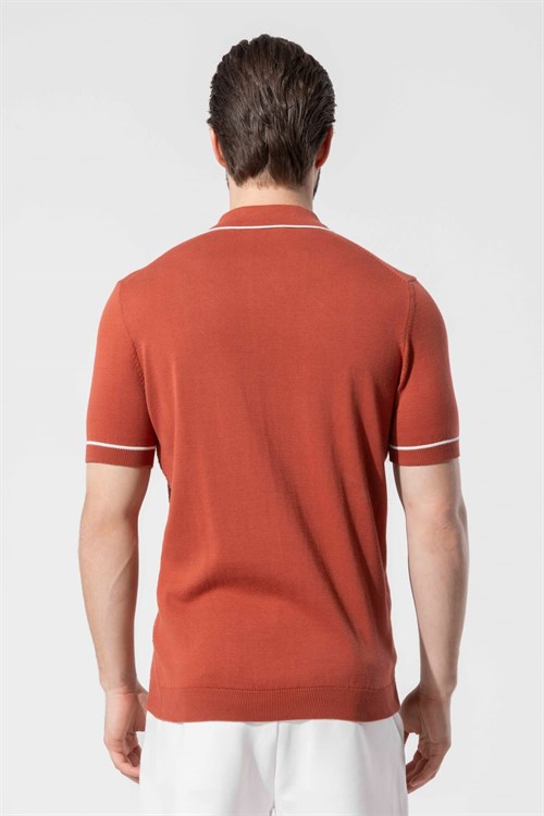 Wholesale Mens Tile Knit Polo T-Shirt