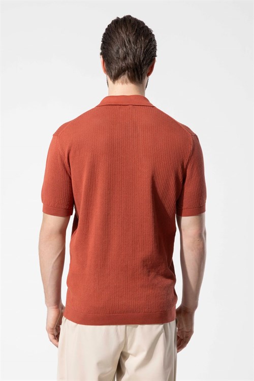 Wholesale Mens Tile Knit Polo T-Shirt