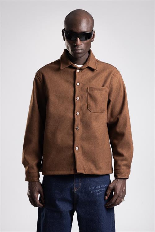 Wholesale Mens Tobacco Brown Wool Blend Coat