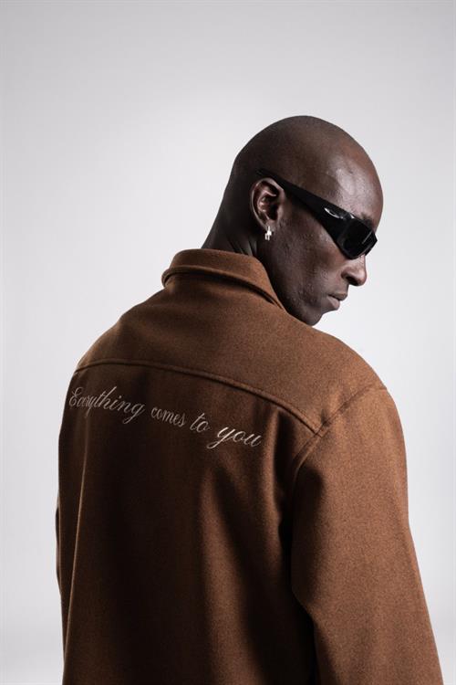 Wholesale Mens Tobacco Brown Wool Blend Coat