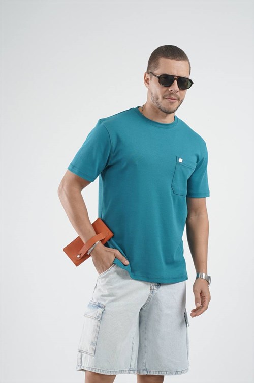 Wholesale Mens Turquoise T-Shirt
