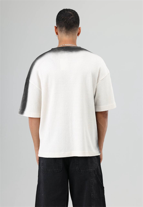 Wholesale Mens White Knit Crew-Neck T-Shirt