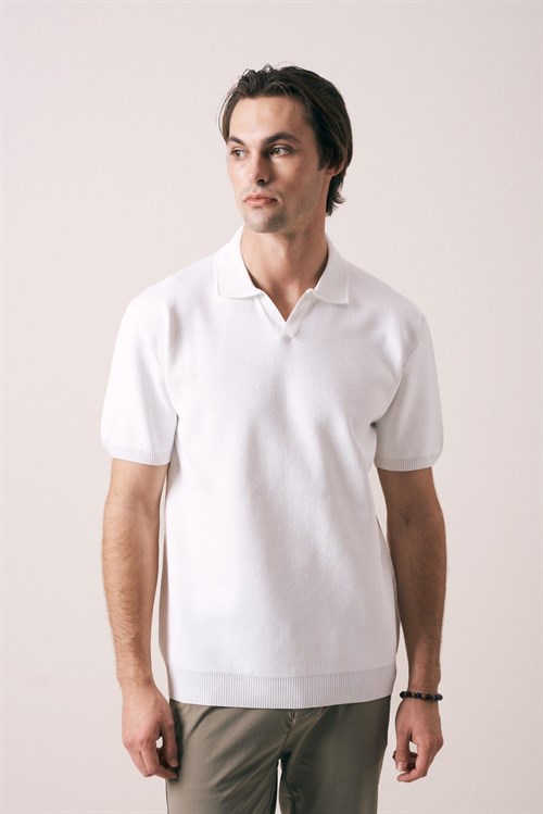 Wholesale Mens White Knit T-Shirt
