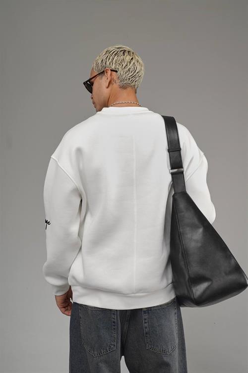 Wholesale Mens White Oversized Sweatshirt