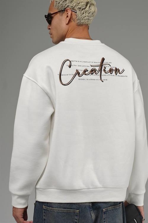 Wholesale Mens White Oversized Sweatshirt 