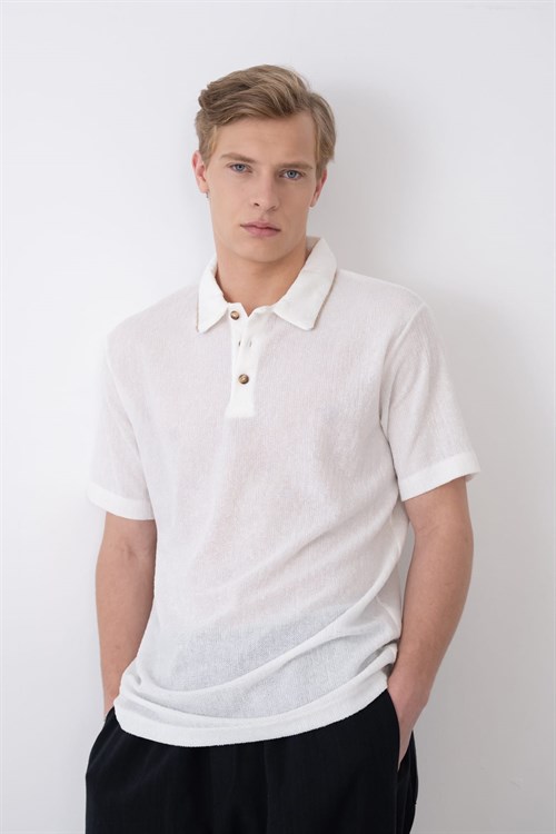 Wholesale Mens White Polo T-Shirt