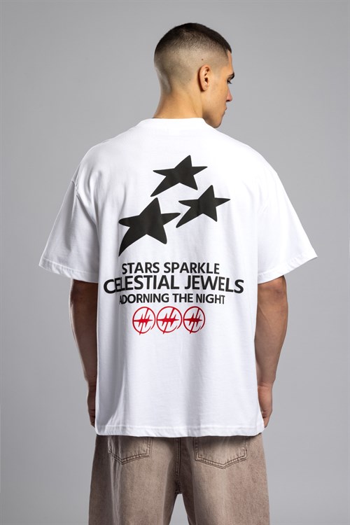 Wholesale Mens White Printed T-shirt