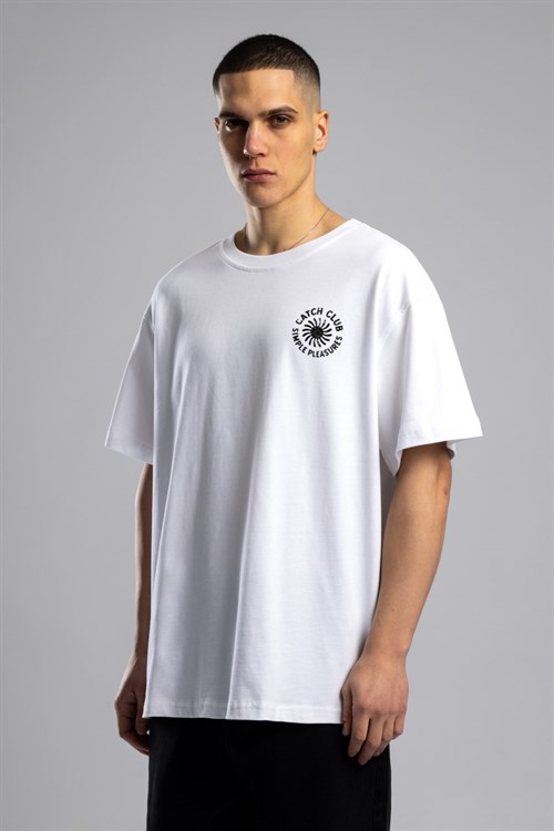 Wholesale Mens White Printed T-shirt