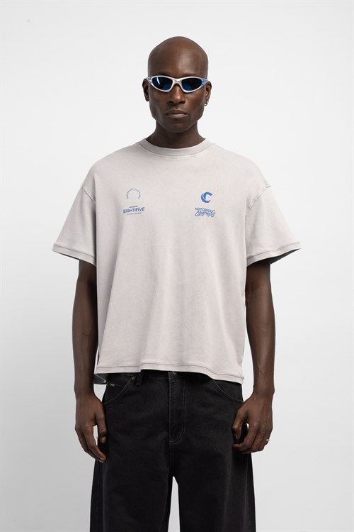 Wholesale Mens White Printed T-shirt