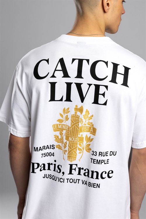 Wholesale Mens White Printed T-shirt