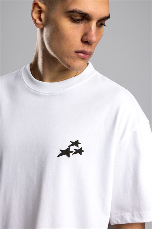 Wholesale Mens White Printed T-shirt