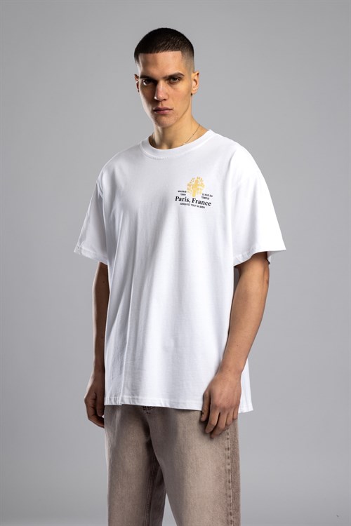 Wholesale Mens White Printed T-shirt