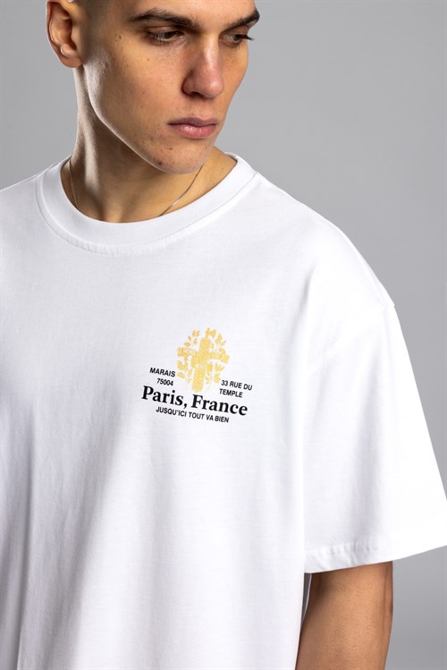 Wholesale Mens White Printed T-shirt