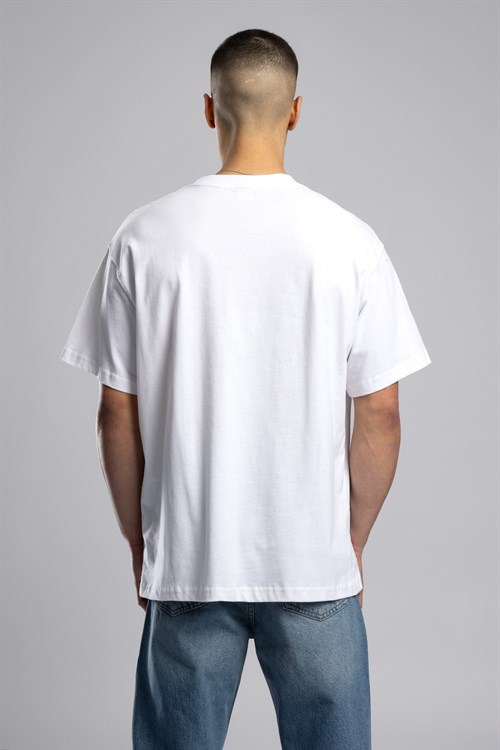 Wholesale Mens White Printed T-shirt