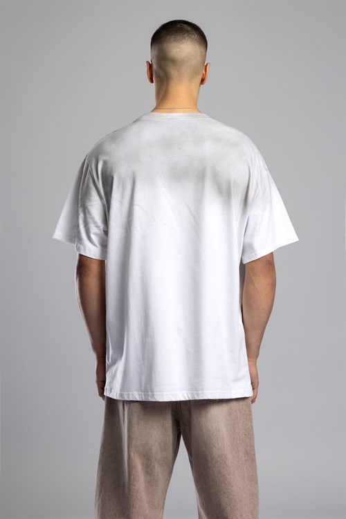 Wholesale Mens White Printed T-shirt