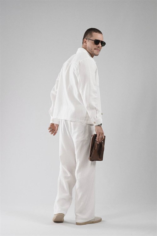Wholesale Mens White Shirt and Pants Set