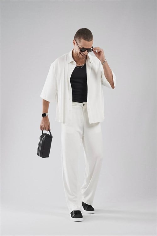 Wholesale Mens White Shirt and Pants Set