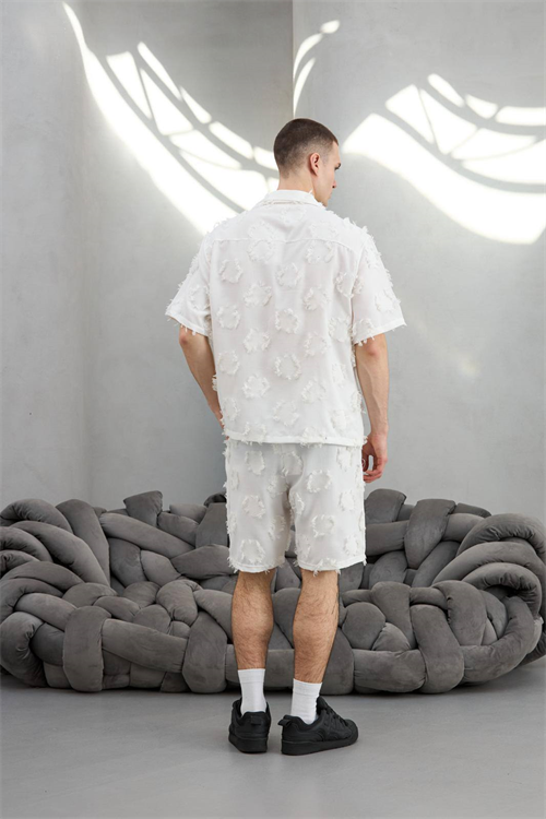 Wholesale Mens White Shirt and Shorts Set