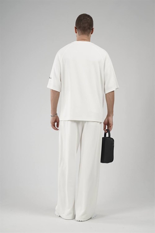 Wholesale Mens White T-Shirt and Pants Set