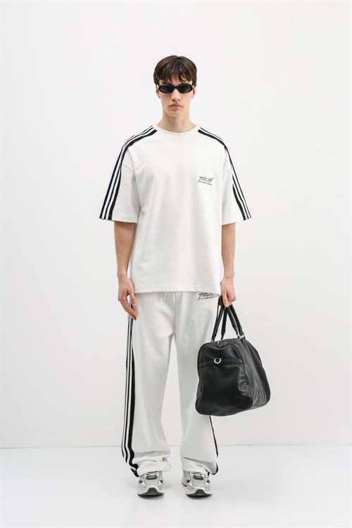 Wholesale Mens White T-Shirt and Pants Set