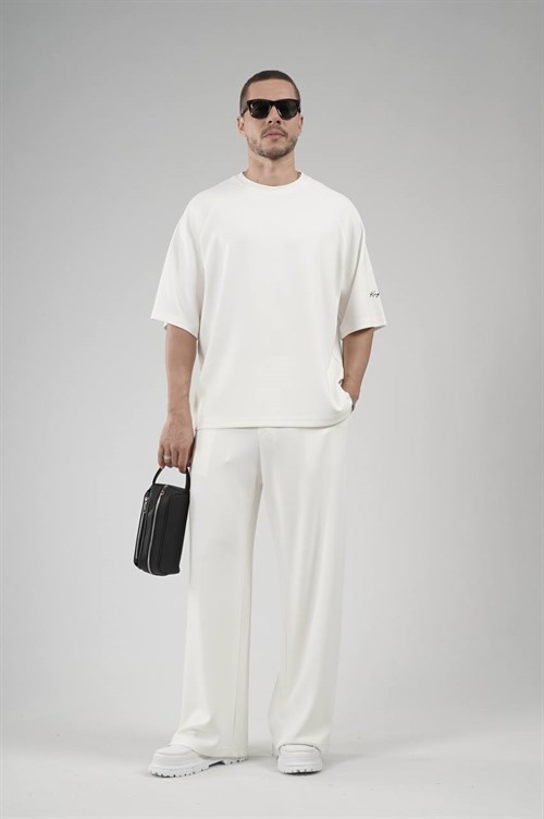Wholesale Mens White T-Shirt and Pants Set