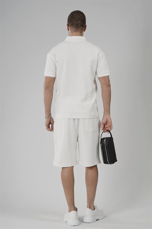 Wholesale Mens White T-Shirt and Shorts Set