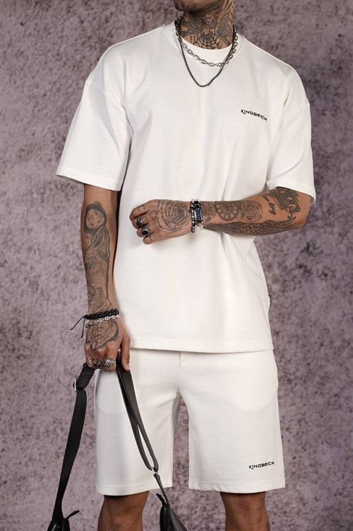 Wholesale Mens White T-Shirt and Shorts Set