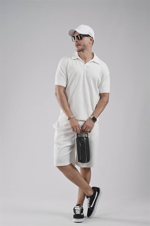 Wholesale Mens White T-Shirt and Shorts Set
