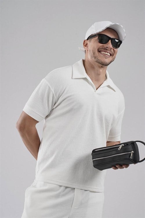 Wholesale Mens White T-Shirt and Shorts Set