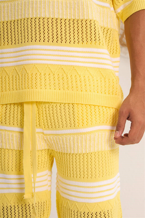 Wholesale Mens Yellow T-Shirt and Shorts Set