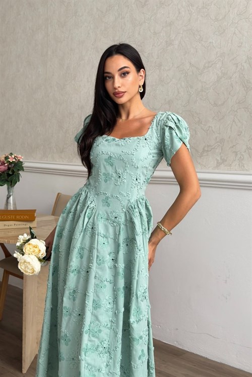 Wholesale Mint Embroidered Dress