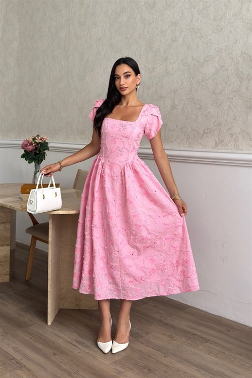 Wholesale Pink Embroidered Dress