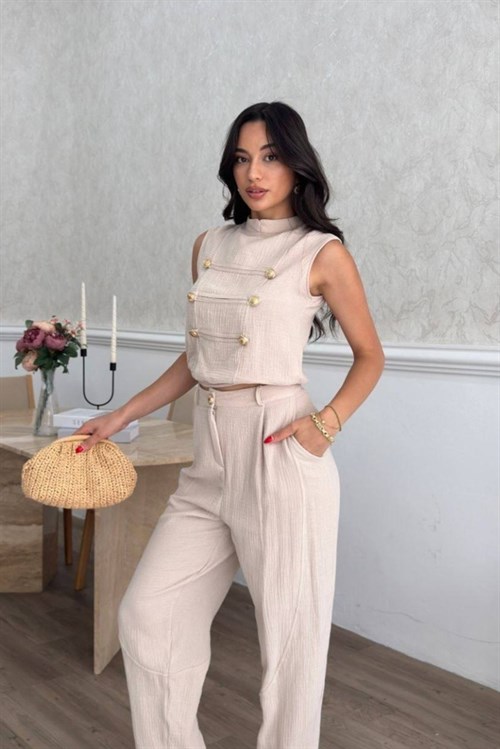Wholesale Stone Muslin Two-Piece Set