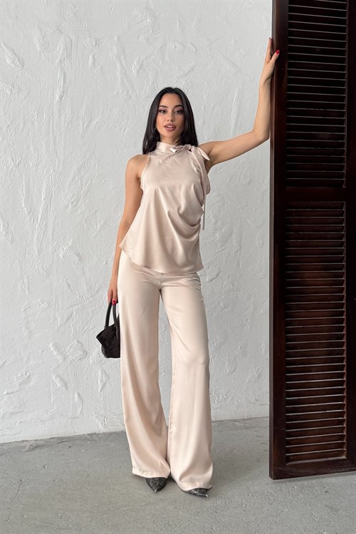 Wholesale Stone Satin Trousers