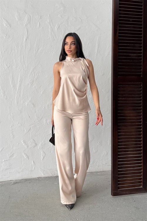 Wholesale Stone Satin Trousers
