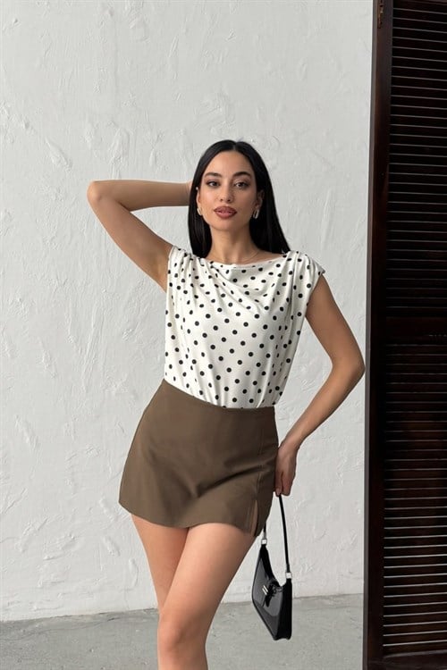 Wholesale White Polka Dot Blouse