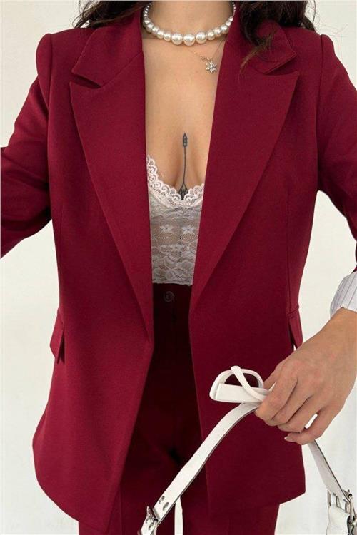 Wholesale Women Burgundy Blazer