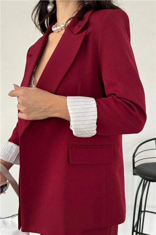 Wholesale Women Burgundy Blazer